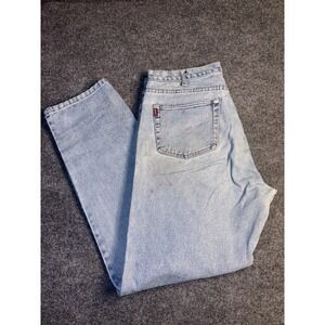 Merona Jeans Men's 36x32 Blue Denim Light‎ Wash Straight Leg Grunge Streetwear